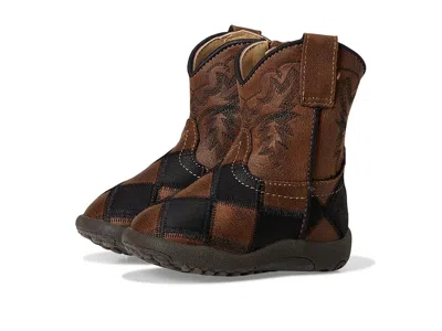 Roper Kids' Cowbabies Bird Blocks (infant/toddler) Boys Shoes Black/tan Faux Leather Patchwork Vamp : 4 Toddler 