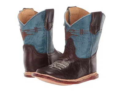 Roper Kids' Cowbaby Bullrider (infant/toddler) Boys Shoes Dark Brown Vamp/blue Leather Shaft : 4 Toddler M