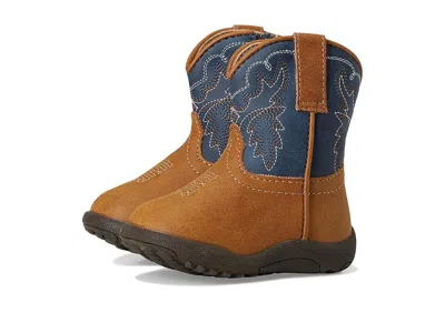 Roper Kids' Cowbaby Heritage (infant/toddler) Boys Shoes Tan Vamp With Navy Faux Leather Shaft : 4 Toddler M, Sy