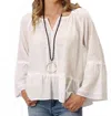 Roper Crepe Blouse In White/grey In White