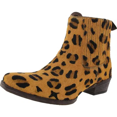 Roper Dustt Ii Womens Animal Print Calf Hair Chelsea Boots In Multi