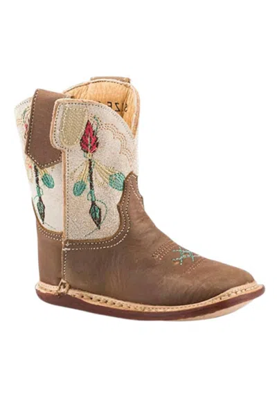 Roper Kids' Girls Arrow Feather Toddler Boot In Brown/white In Multi