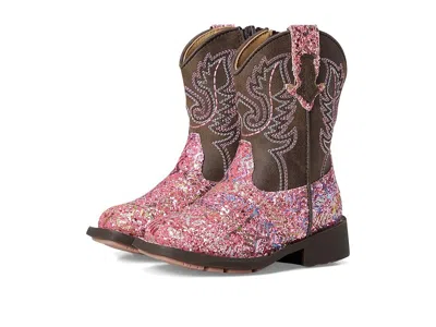 Roper Kids' Glitter Aztec (toddler) Girl Cowboy Boots Pink Southwest Glitter Vamp/brown Shaft : 8 Toddler M, Syn
