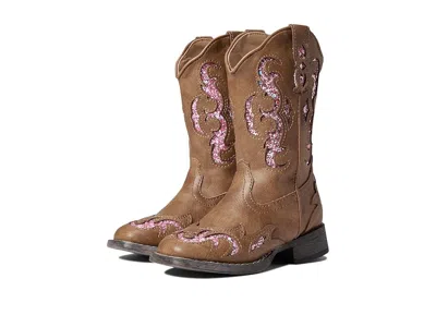 Roper Glitter Gypsy (toddler/little Kid) Girl Cowboy Boots Tan : 9 Toddler M, Synthetic In Brown