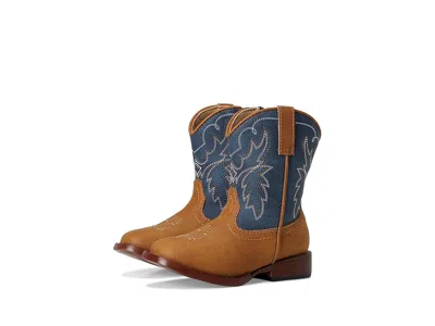 Roper Kids' Heritage (toddler) Boys Shoes Tan Vamp With Navy Faux Leather Shaft : 6 Toddler M, Synthetic