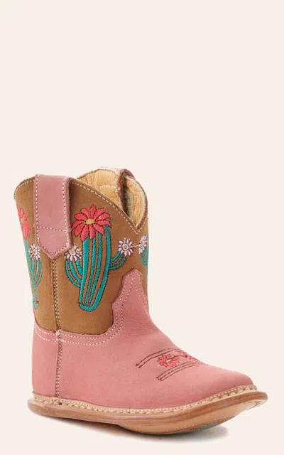 Roper Infant Cowbaby Pink Cactus Round Toe Boot