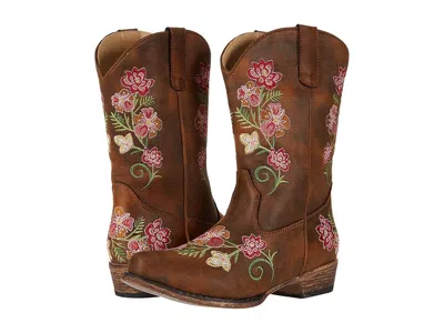 Roper Juliet (toddler/little Kid) Girls Shoes Brown Faux Leather Vamp/floral Embroidery : 9 Toddler M, Syn