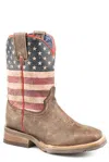 Roper Kid's Flag Boot In Brown/multi In Multi