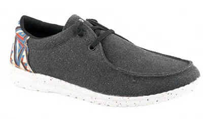 Roper Kids Hang Loose Casual Shoe In Black In Gray