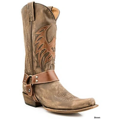 Pre-owned Roper Ladies Americana Eagle Boot In Brown