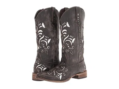 Roper Laser Cut Metallic Underlay Boot Cowboy