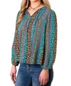 Roper Leopard Print Serape Top In Multi In Multi