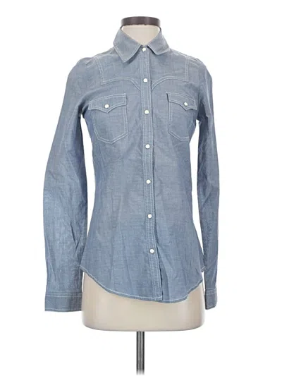 Pre-owned Roper Long Sleeve Button Down Shirt In Blue