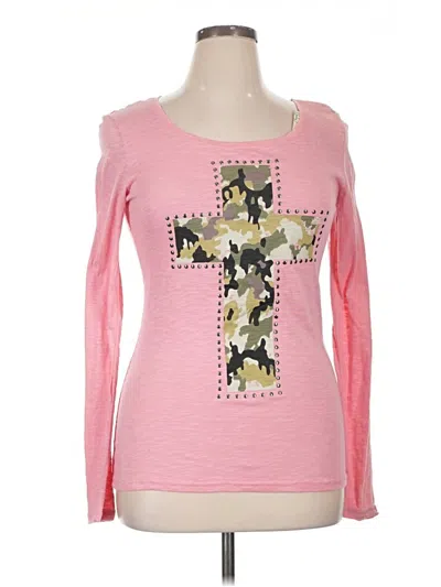 Pre-owned Roper Long Sleeve Top Pink Sweetheart Neckline Tops