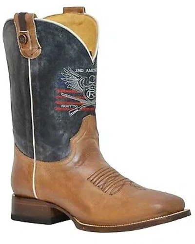 Pre-owned Roper Men's 2nd Amendment Concealed Carry System Western Boot Square Toe - In Brown