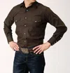 Roper Men's Classic Solid Western Shirt In Brown In Brown