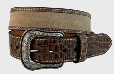 Roper Men's Crazy Horse Trim Leather Belt In Cognac/tan In Brown