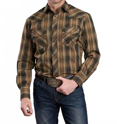 Roper Men's Long Sleeve Shirt In Brown Plaid In Multi
