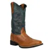Roper Men's Monterey Square Toe Western Boots In Tan / Teal In Brown