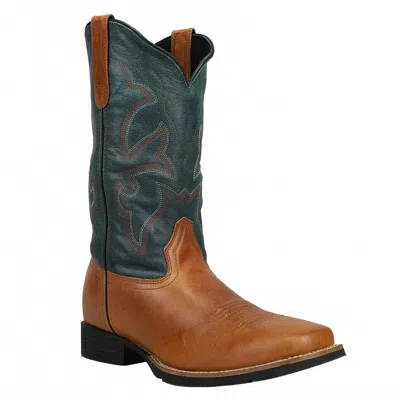 Roper Men's Monterey Square Toe Western Boots In Tan / Teal In Brown