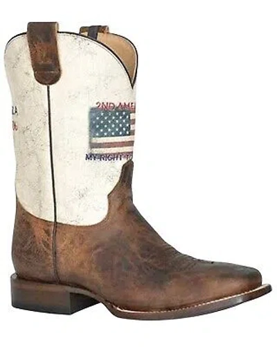 Pre-owned Roper Men's My Right Concealed Carry System Western Boot Square Toe - In Brown