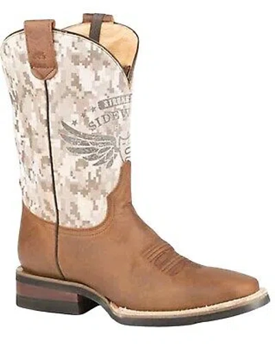 Pre-owned Roper Men's Out Of Sight Western Boot - Square Toe - 09-020-8253-1650 Ta In Brown