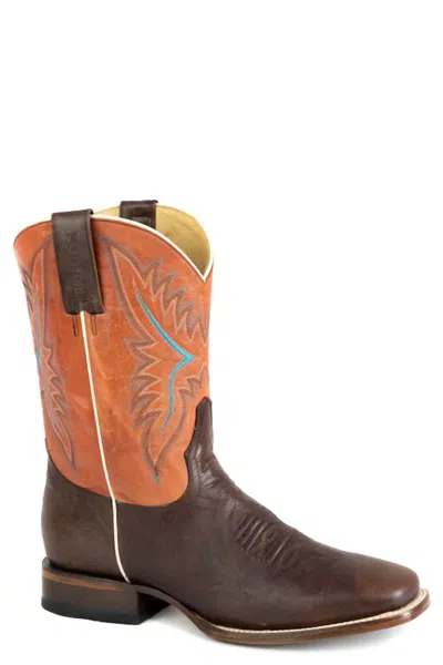 Roper Men's Polishable Leather Western Boots In Brown In Multi