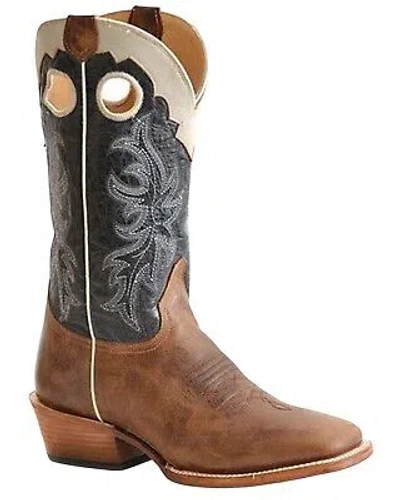 Pre-owned Roper Men's Ride 'em Cowboy Burnish Western Boot Square Toe - 09-020-7027-8425 In Brown