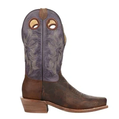 Pre-owned Roper Ride 'em Embroidered Cowboy Square Toe Cowboy Mens Brown Casual Boots 09-