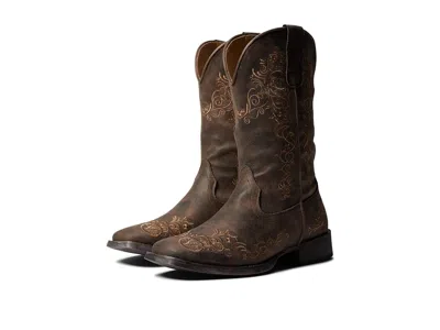 Roper Riley Scroll Cowboy Women's Boots Brown 2: 10.5 B - Medium, Textile