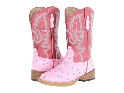 Roper Square Toe Ostrich (toddler/little Kid) Girl Cowboy Boots Pink/red : 9 Toddler M, Synthetic