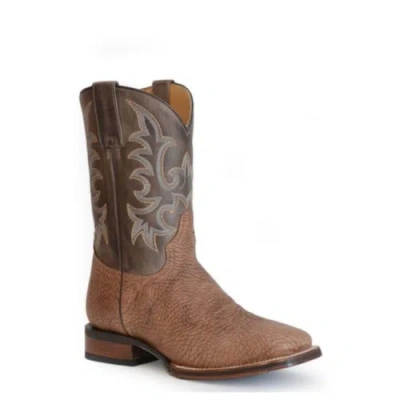 Pre-owned Roper Stetson® Men's Obadiah Brown Square Toe Boots 12-020-8911-3844