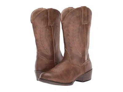 Roper Taylor (toddler/little Kid) Kids Shoes Tan Vamp/tan Shaft/western Embroidery : 9 Toddler M, Syntheti