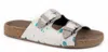 Roper Women's Desiree Faux Hair-on Buckle Sandal In White/blue