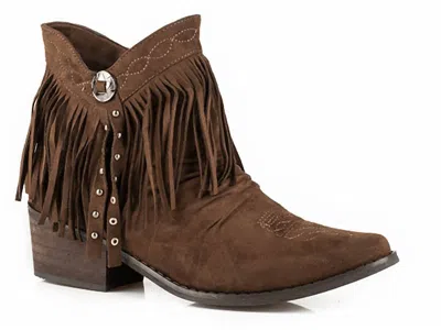 Roper Women's Fringy Western Booties In Brown