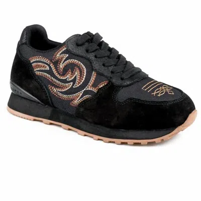 Roper Women's Giddy Up Spice Jogger Casual Shoe In Black