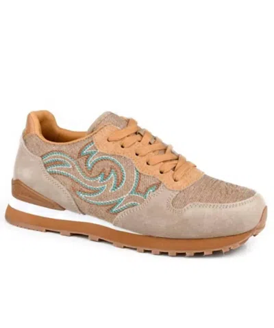 Roper Women's Giddy Up Spice Jogger Casual Shoe In Tan In Multi