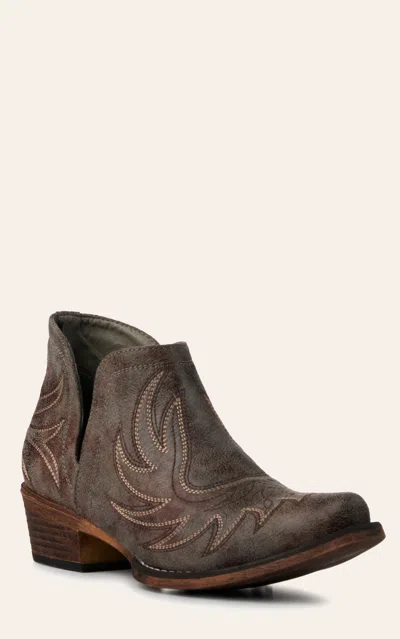 Roper Women's Gray Snip Toe Cowboy Booties In Brown