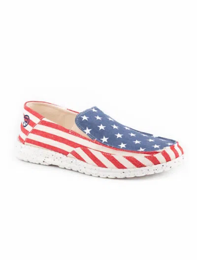 Roper Women's Hang Loose Slip On Casual Shoe In Flag-themed In Multi