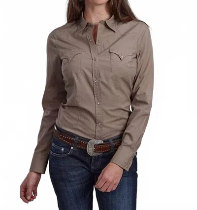 Roper Women's Long Sleeve Snap Top In Brown