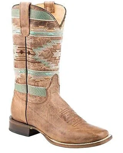 Pre-owned Roper Women's Mesa Western Boot - Broad Square Toe Brown 8 M