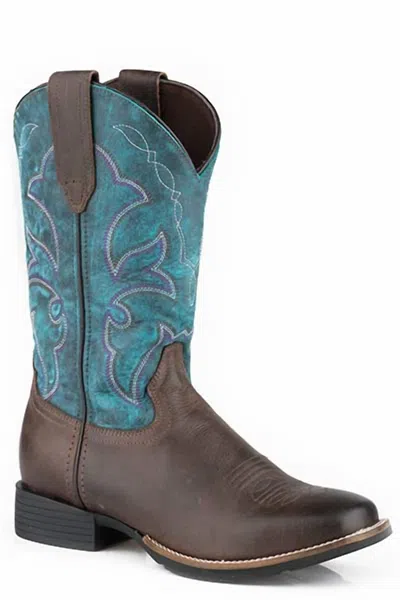 Roper Women's Monterey Tumbled Vamp Performance Western Boots In Blue