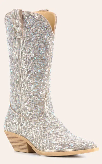 Roper Women's Nettie Silver Crystal Fashion Snip Toe Cowboy Boots