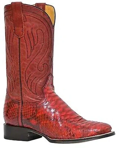 Pre-owned Roper Women's Oakley Python Backcut Performance Western Boot - Square Toe Red 6