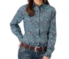 Roper Women's Paisley Ladies Shirt In Blue In Blue