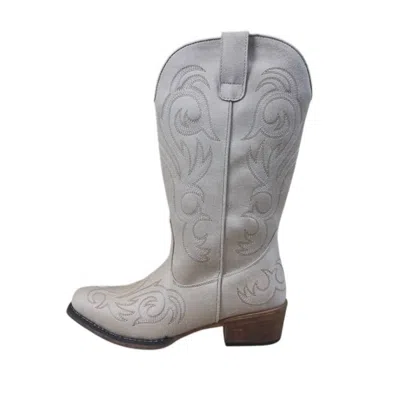 Roper Women's Riley Embroidered Boot In Creme /white In Multi