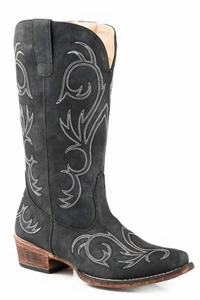 Roper Women's Riley Faux Leather Western Boots In Black