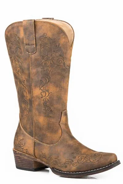 Roper Women's Riley Scroll Boots In Orange