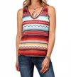 Roper Women's Studio West Sleeveless Top In Multi In Multi