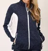 Roper Women's Sweater Knit Fleece Jacket In Navy/white